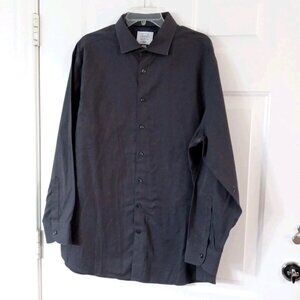 Charles Tyrwhitt Men's Slim Fit 18/35 Gray Button Up Long Sleeve Shirt Cotton